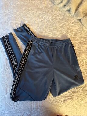 adidas Navy Blue Training Joggers with Side Logo Tape